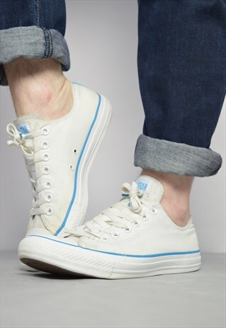 VINTAGE 90S CONVERSE WHITE & BLUE OX SHOES GRUNGE PREPPY