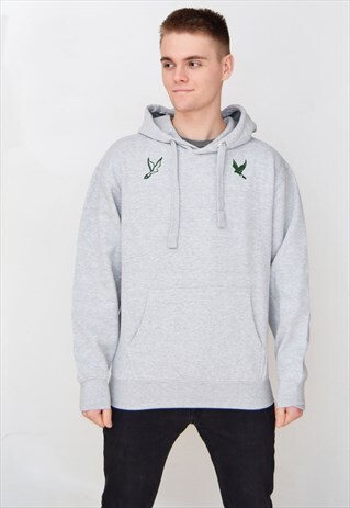 GREY GE BIRDS (GREEN) HOODIE