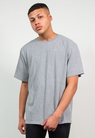 NIKE T-SHIRT PLAIN GREY CREW NECK