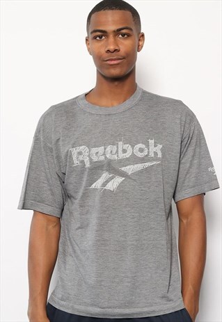 VINTAGE REEBOK BIG LOGO T-SHIRT GREY