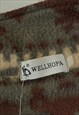 VINTAGE WELLHOPA PATTERNED BROWN FULL ZIP FLEECE MENS