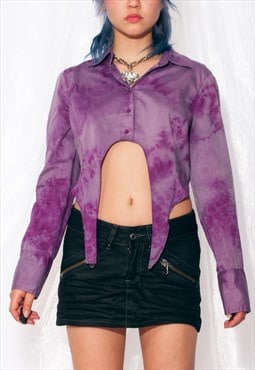 Vintage Shirt Y2K Reworked Butterfly Wing Top in Purple