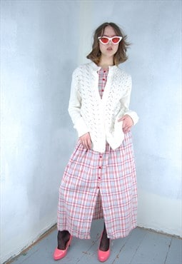 Vintage 90's crochet baggy mesh indie cardigan jumper white