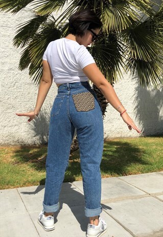 GUESS POCKET VINTAGE HIGH WAISTED CUSTOMIZED SZ UK 10 DENIM