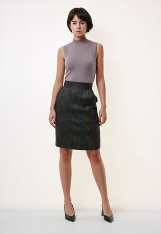 80S VINTAGE JAPANESE HIGH WAISTED WOOLMARK MINI SKIRT 1869