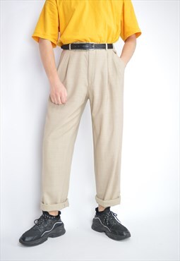 Vintage brown classic 80's suit trousers 