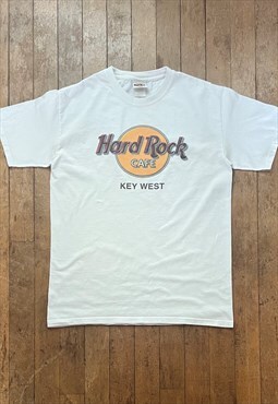 Hard Rock Cafe White Print T - Shirt