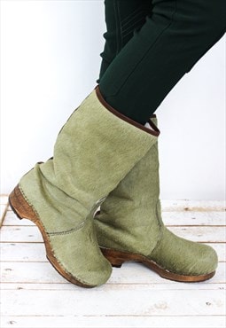 Eskimo Boots Wooden Clogs Womens EU 39 UK 6 Shoes US W 8