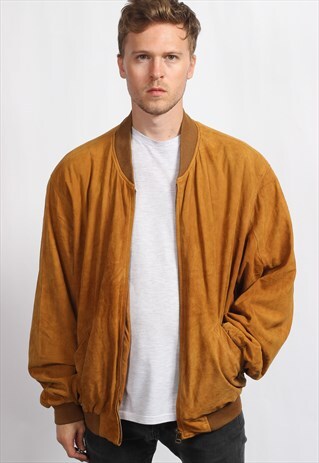 VINTAGE SUEDE OVERSIZED BOMBER JACKET