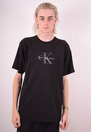 CALVIN KLEIN JEANS MENS VINTAGE T-SHIRT TOP XL BLACK 90S