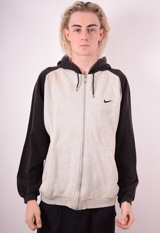 NIKE MENS VINTAGE HOODIE SWEATER LARGE GREY 90S