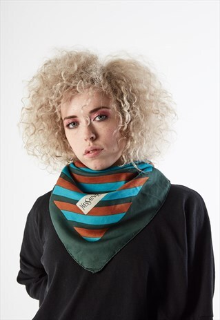 VINTAGE 80S YSL GREEN FOULARD