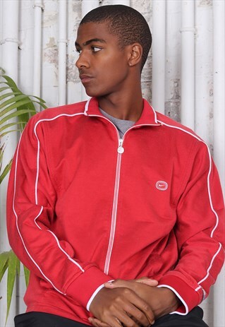 VINTAGE NIKE LOGO TRACK TOP JACKET RED
