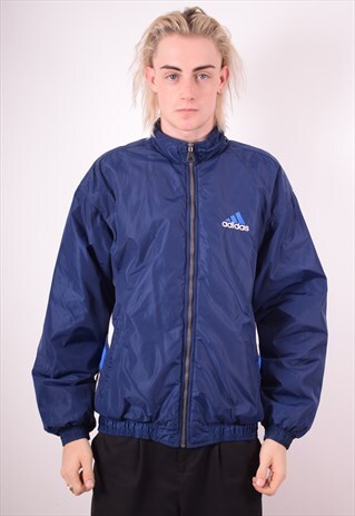 ADIDAS MENS VINTAGE JACKET LARGE BLUE 90S
