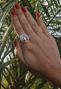 Silver Tree of Life Ring Adjustable
