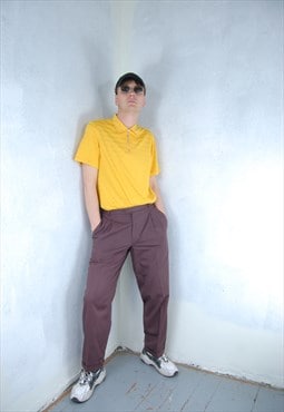 Vintage 80's retro baggy suit tailored glam trousers maroon