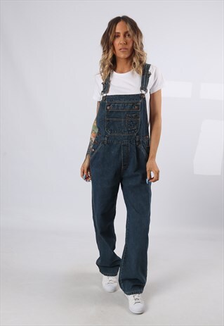 DENIM DUNGAREES NO BOUNDARIES WIDE LEG UK 12 (62-P)