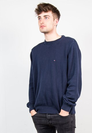 NAVY TOMMY HILFIGER KNIT JUMPER
