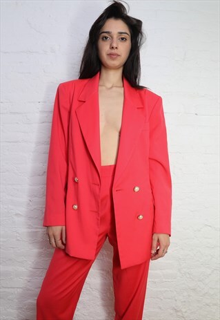 RED BUTTONED VINTAGE BLAZER