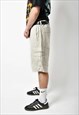 VINTAGE CARGO SHORTS BEIGE MENS MULTI POCKET HIKING TOURIS