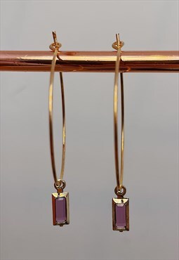 Purple Jewel Hoops
