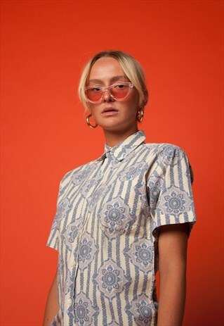 STRIPES AND PAISLEY PRINTED VINTAGE SHIRT