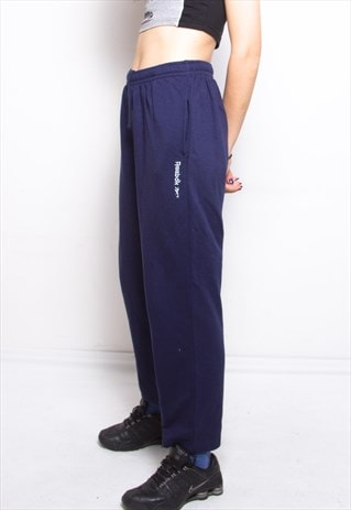 VINTAGE 90S REEBOK NAVY SWEATPANTS ID:7324