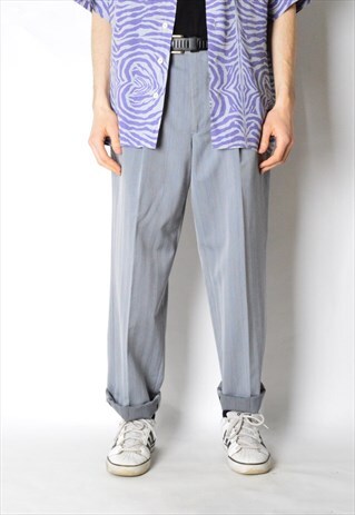 VINTAGE 90S GREY STRIPED PANTS