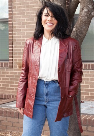 VINTAGE 70'S BERMANS OX BLOOD LEATHER JACKET