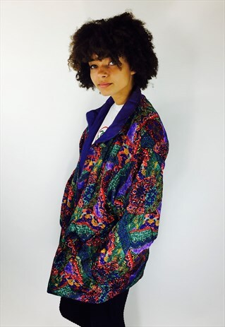VINTAGE RAVE 80S COLOURFUL WINDBREAKER JACKET