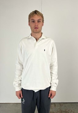 Vintage Ralph Lauren Rugby Shirt Men's White