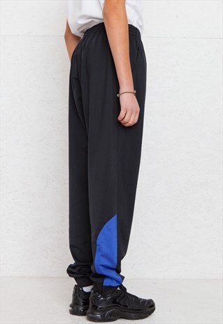 VINTAGE RETRO BLACK ADIDAS TRACK BOTTOMS JOGGERS