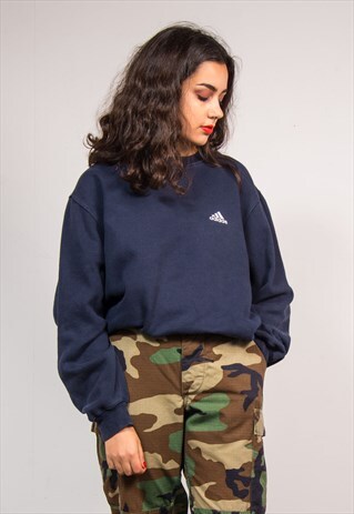 ADIDAS 90'S NAVY BLUE SWEATSHIRT JUMPER