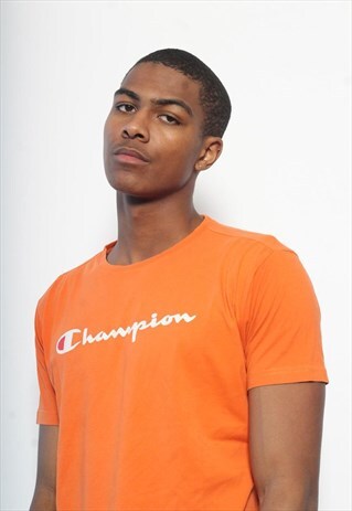 VINTAGE CHAMPION LOGO T-SHIRT ORANGE