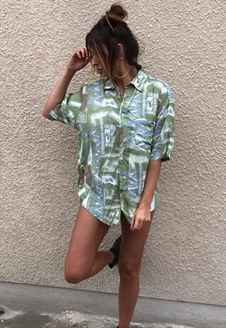 PATTERNED OVERSIZED RETRO VINTAGE UNISEX FESTIVAL SHIRT