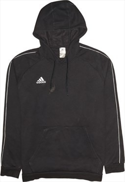 Vintage 90's Adidas Hoodie Drawstring Pockets Pullover Black