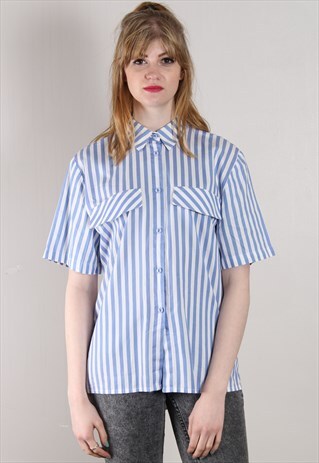 VINTAGE 80S STRIPED SHORT SLEEVE SHIRT
