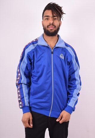 KAPPA MENS VINTAGE TRACKSUIT TOP JACKET XL BLUE 90'S