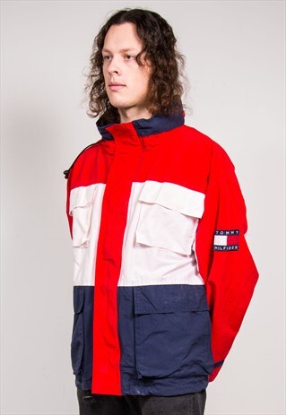 VINTAGE 90'S TOMMY HILFIGER WINDBREAKER JACKET COAT
