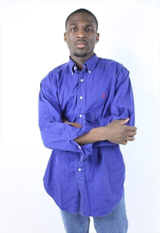 VINTAGE POLO RALPH LAUREN ROYAL BLUE SHIRT