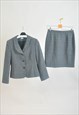 Vintage 00s skirt suit in grey