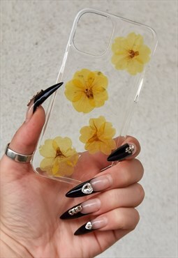 Real Pressed Primrose Flowers Case/ iPhone 12 Mini