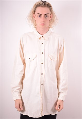 MENS VINTAGE SHIRT XL WHITE 90S