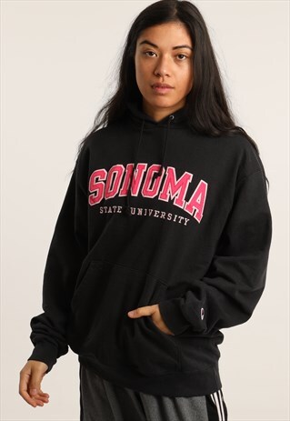 VINTAGE CHAMPION EMBROIDERED COLLEGE HOODIE