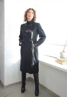 Vintage 60's Black Double Breasted Coat