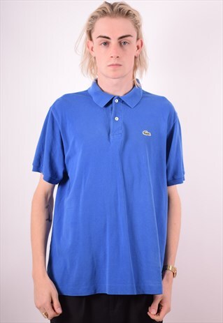 LACOSTE MENS VINTAGE POLO SHIRT LARGE BLUE 90S