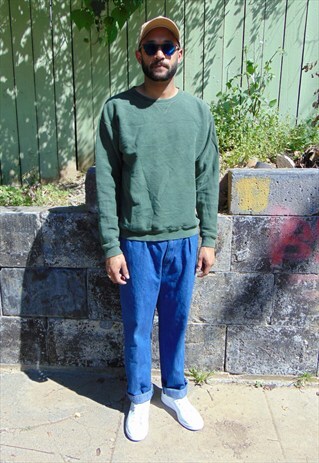 90S CLASSIC SPORTSWEAR PIQUE GREEN SWEATSHIRT MEDIUM