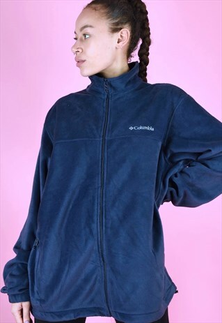 VINTAGE 90S COLUMBIA FLEECE JACKET DARK BLUE