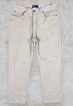 Polo Ralph Lauren Corduroy Trousers Beige Men's W34 L32