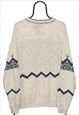 VINTAGE 90S MARKS AND SPENCERS CREAM JUMPER WOMENS